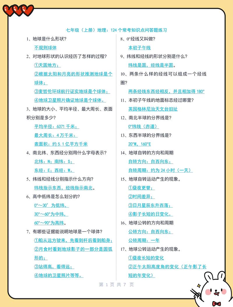 小学地理常识问题（小学生地理常识必背考点100个）